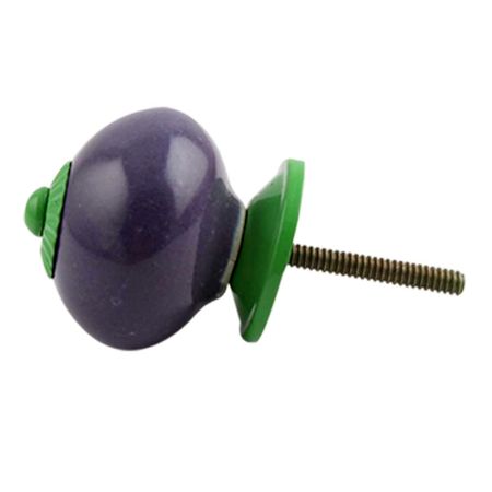 Purple Round Green Fitting Ceramic Knob
